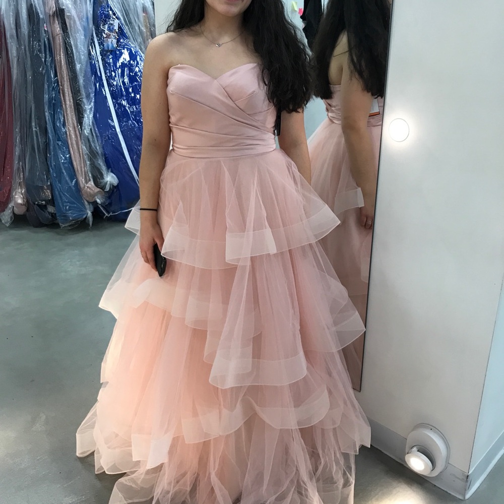 Pink ballgown prom dress